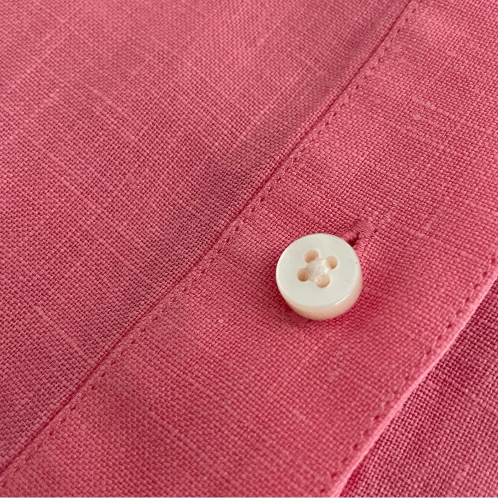 J.McLaughlin Linen Button Down Shirt Long Sleeve Pink 12 - Picture 5 of 7